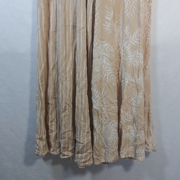 Ocean Drive Cream Tan Multi Print Boho Wide Leg Pull On Pants Size M - Picture 3 of 7